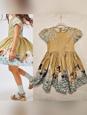 Molo Girl's Cyrilli Playful Floral & Animal-Print Dress sz 3T-4T, Height 98-104